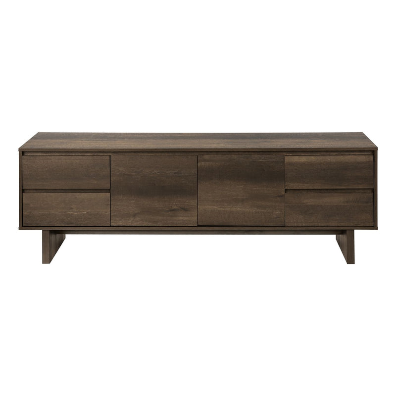 TV Stand With Storage Drawers And Cabinet - Brown
