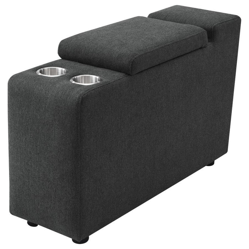 Collins - Upholstered Modular Storage Console - Dark Gray