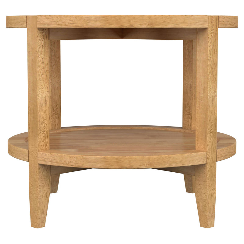Elliott - 2 Piece Round Coffee And End Table Set - Maple