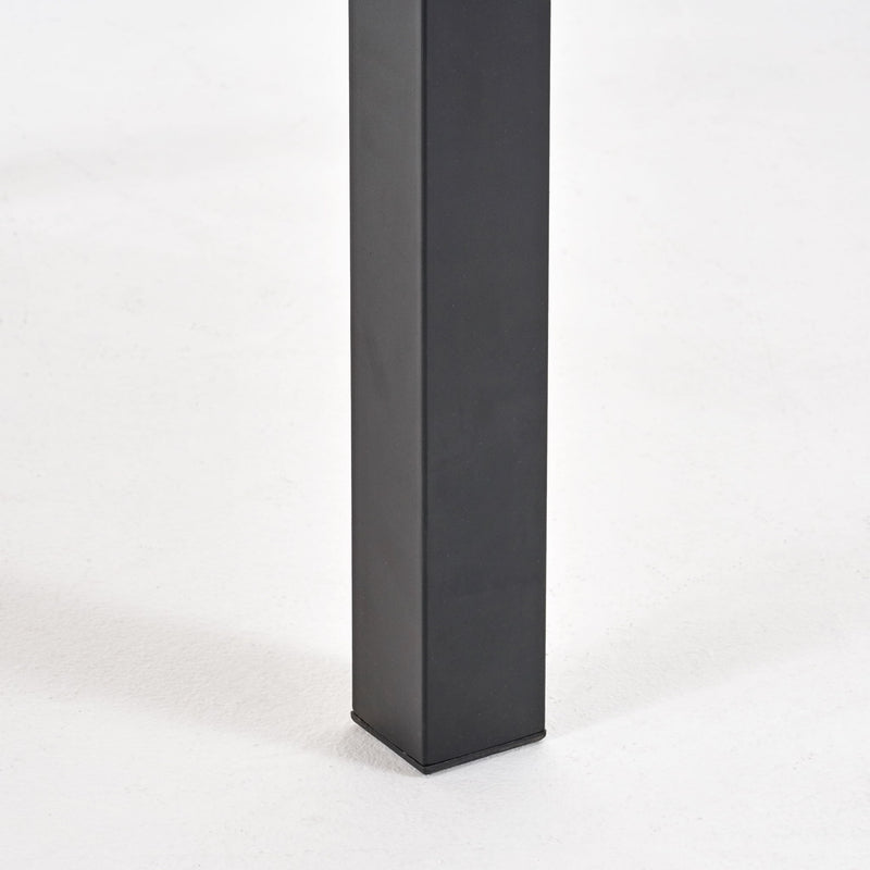 Rectangular Outdoor Dining Table Tabletop With Iron Legs - Black