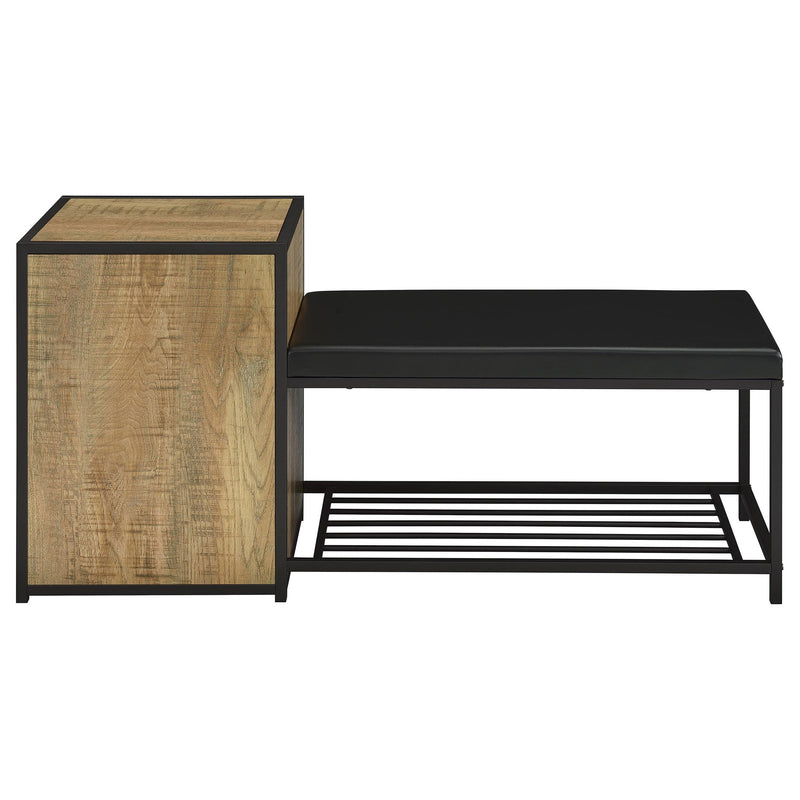 Shoe Storage Entryway Bench With Cabinet - Wood