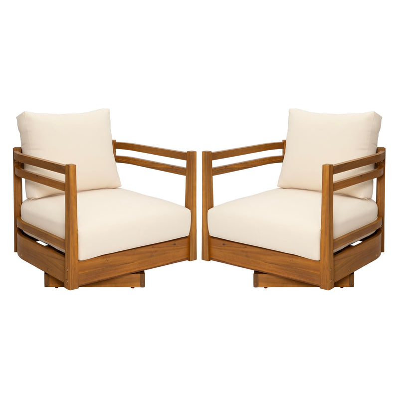 Outdoor Smooth Swivel Chair With Cushions