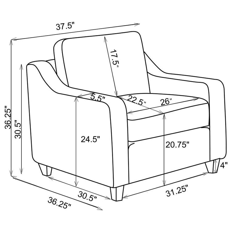Christine - Upholstered Sloped Arm Sofa Set