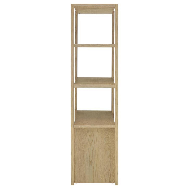 Laurelton - 3-Shelf Media Tower Tall Pier Cabinet - Light Oak