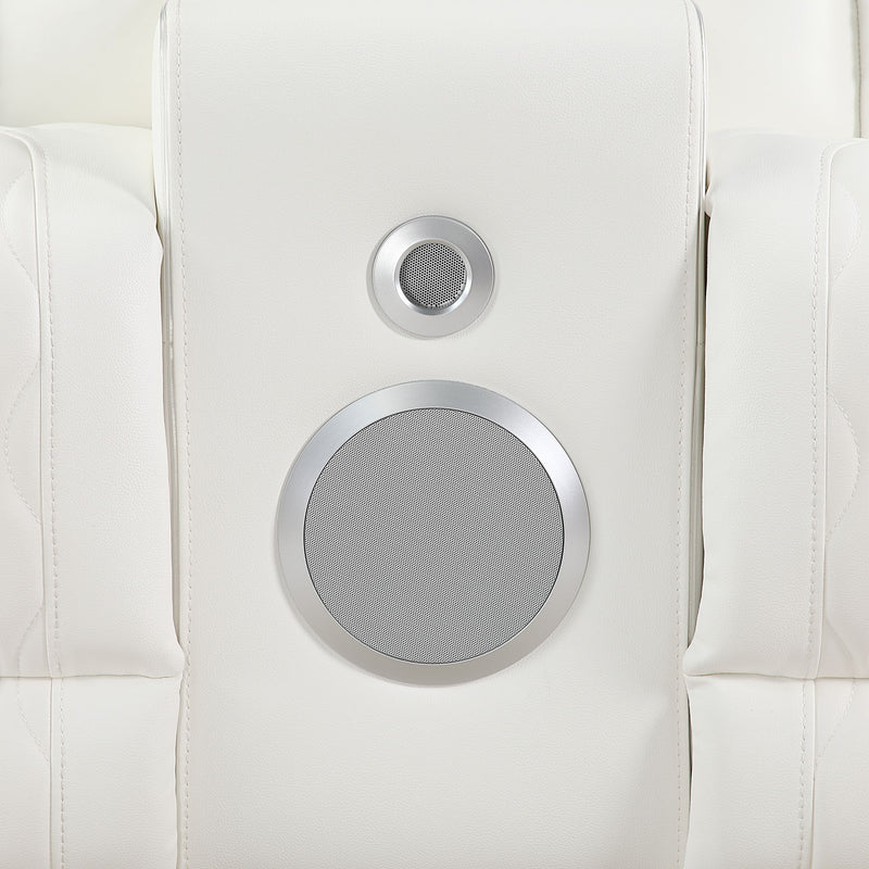 Electra - Power Reclining Loveseat With Power Headrests, Console, Speakers, Massage, LED Lighting And USB Control