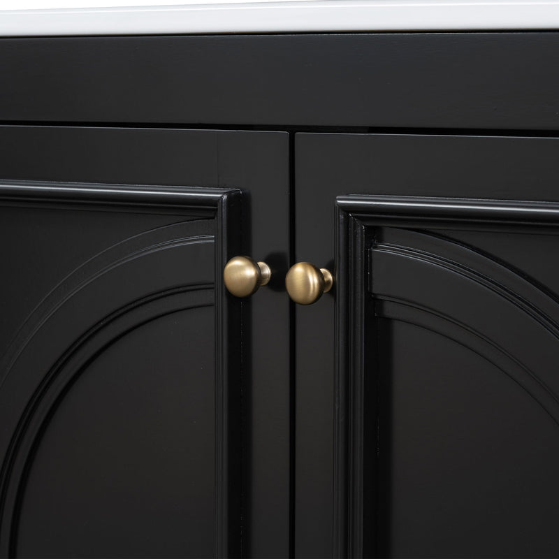 Double Sink Bathroom Vanity Set With Wall Mount Mirror Cabinet