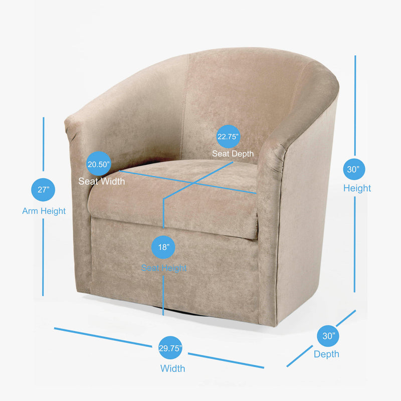Eden - Swivel Chair With Upholstery And Hardwood Frame