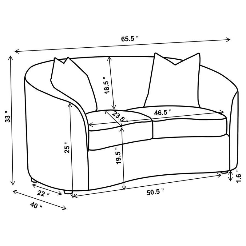 Rainn - Boucle Upholstered Sloped Arm Sofa Set