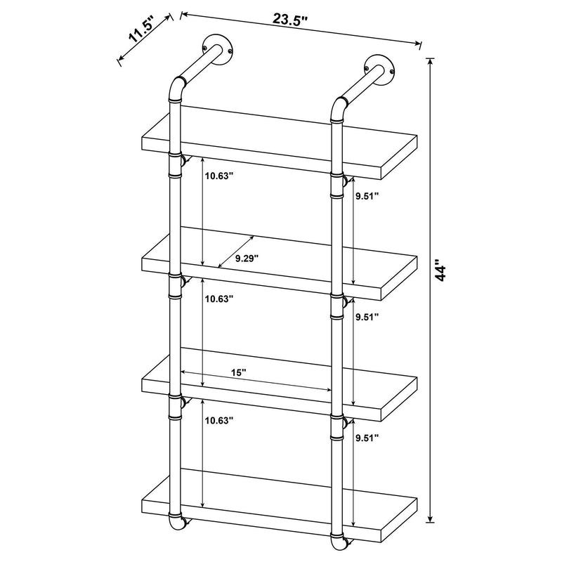 Elmcrest 24-inch 4-shelf Wall Bookshelf Grey Driftwood