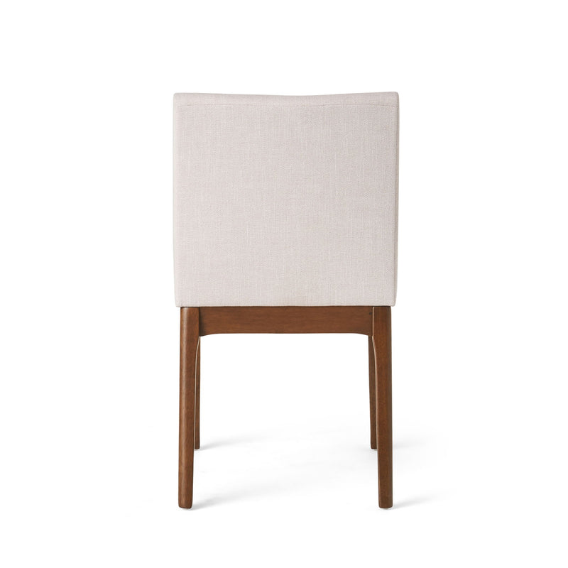 5 Piece Dining Set With Table And Upholstered Chairs - Light Beige / Walnut