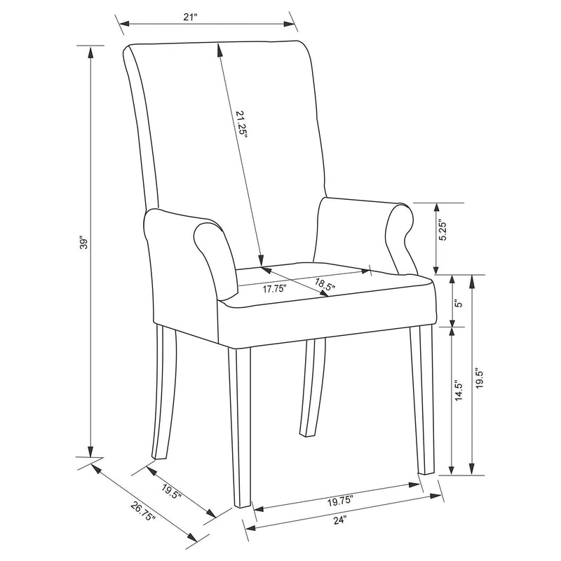 Herran Upholstered Arm Chair Beige