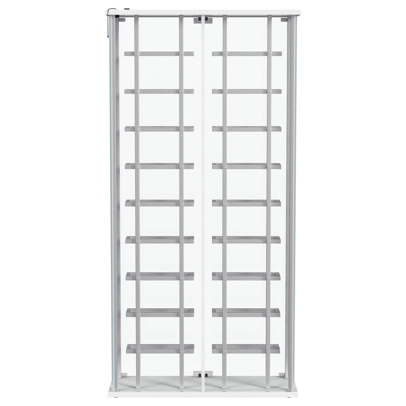 Wine Storage LED Curio Cabinet - Chrome