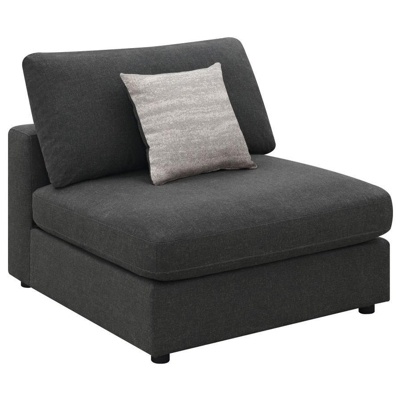 Serene - Upholstered Armless Chair - Charcoal