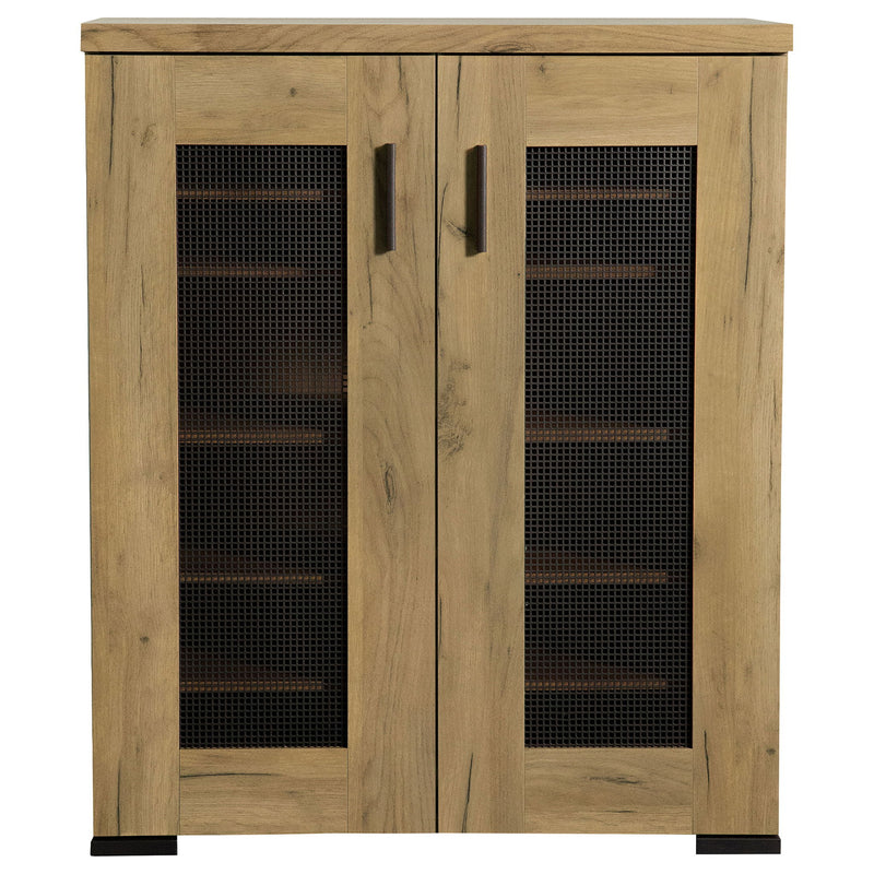Door Accent Cabinet With Screens - Brown
