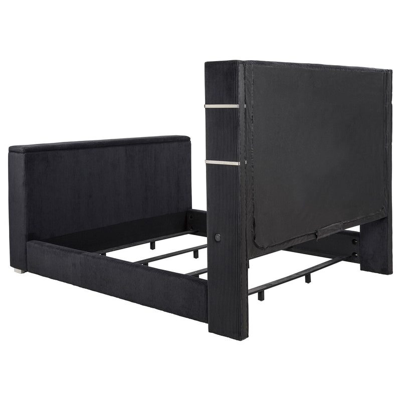 Tisdall California King Flame Visualizer TV Bed Black