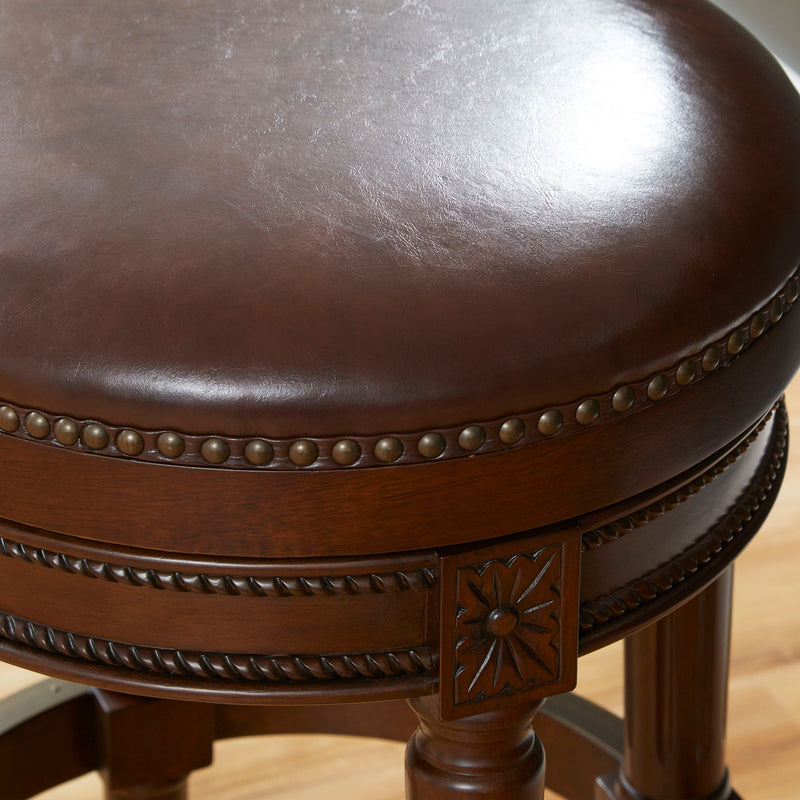 Rustic Elegance Backless Swivel Stool