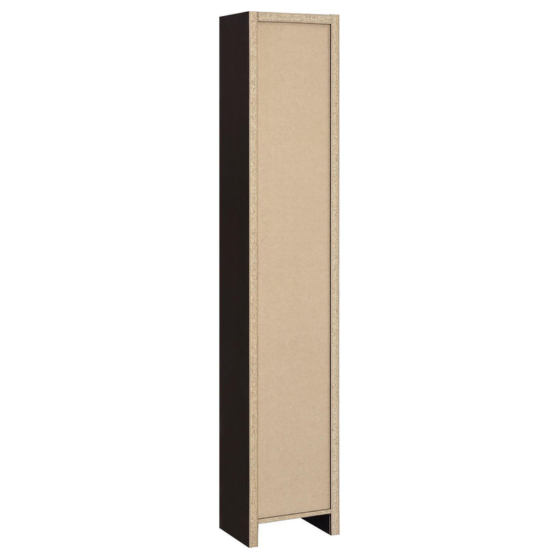 Rectangular Bookcase Tall Slim Storage With 9 Shelves - Brown