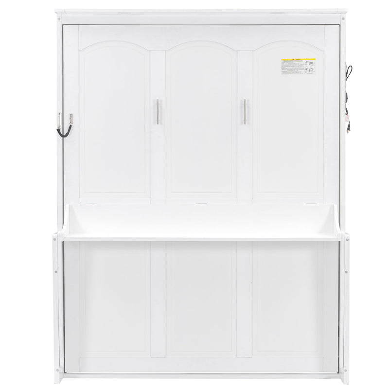Murphy Bed With Desk, LED Lights And USB Charging Station