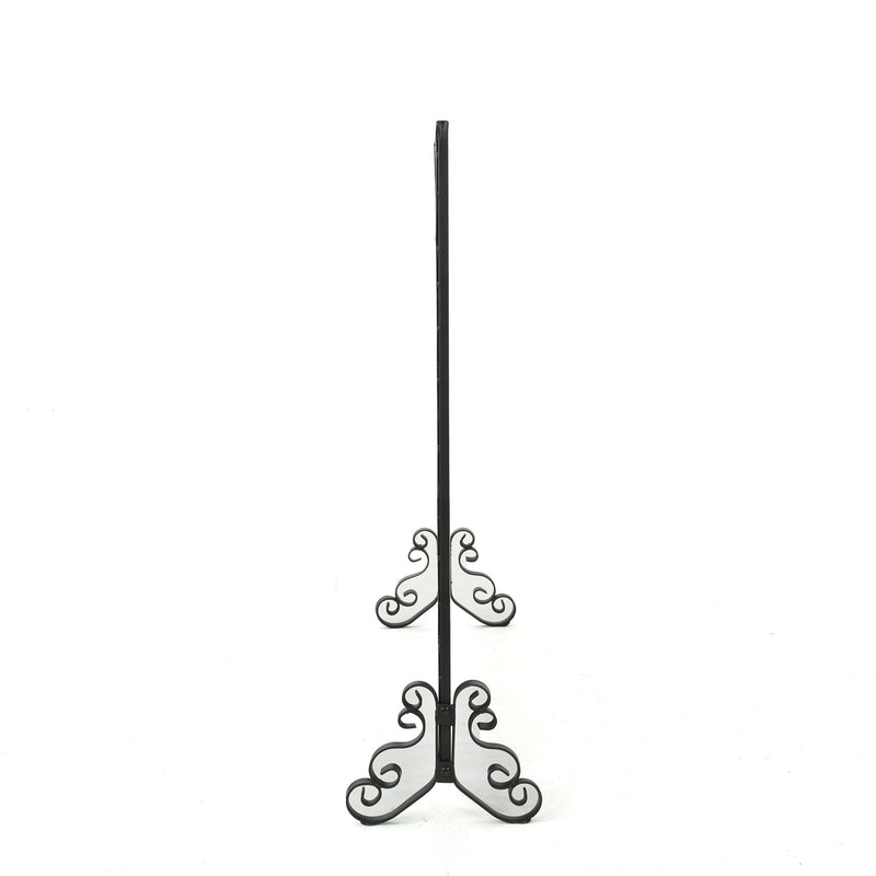 Minimalist Single Panel Iron Fireplace Screen With Diamond Design - Black