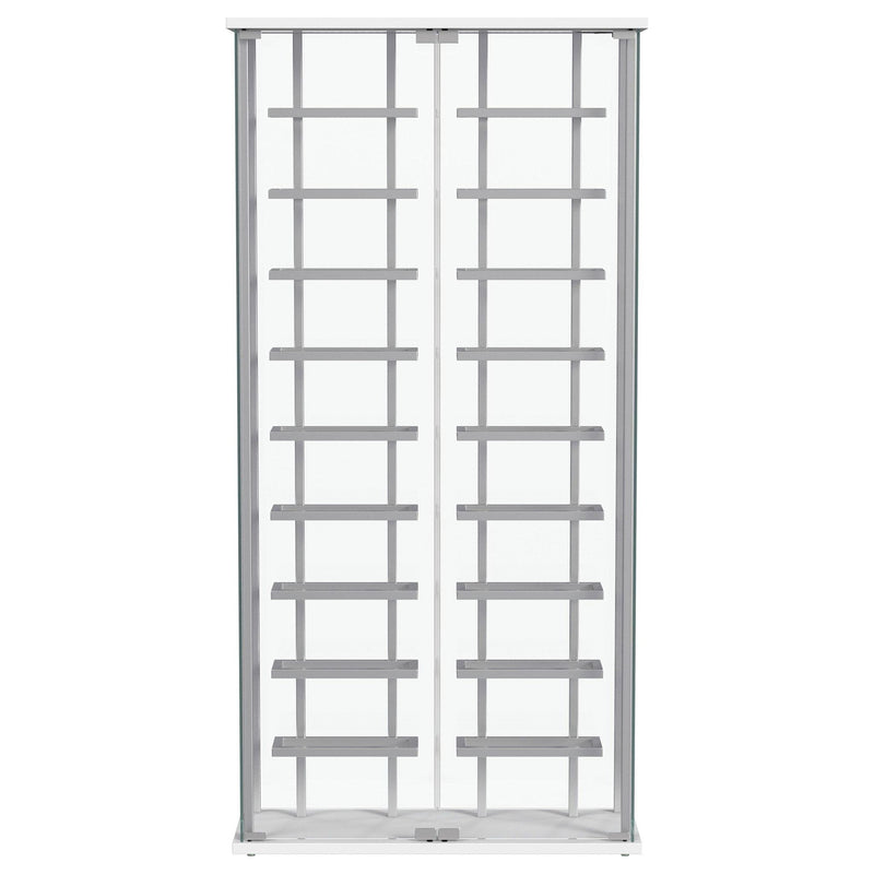 Montara Tempered Glass Wine Storage LED Curio Cabinet Chrome