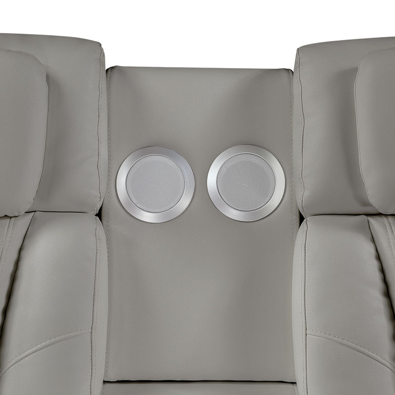 Electra - 3 Piece Power Reclining Sofa, Loveseat And Recliner Set With Power Headrests, Massage And LED Lighting
