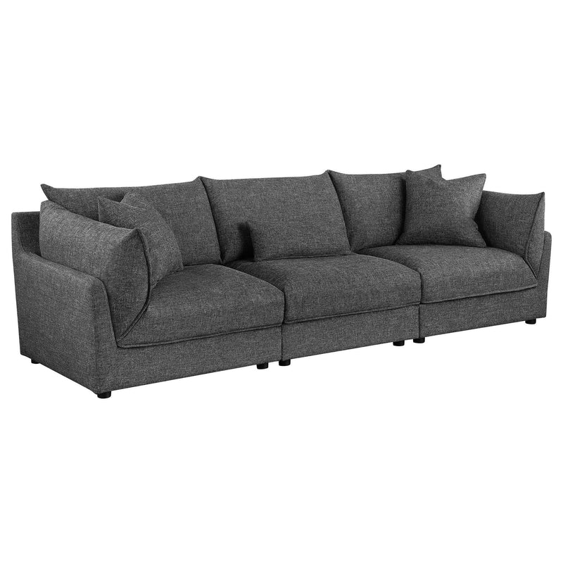 Sasha Upholstered LAF Chair Barely Black