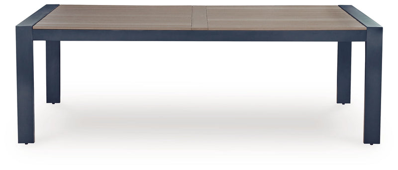 East Beach - Rectangular Dining Table With Umbrella Option - Blue