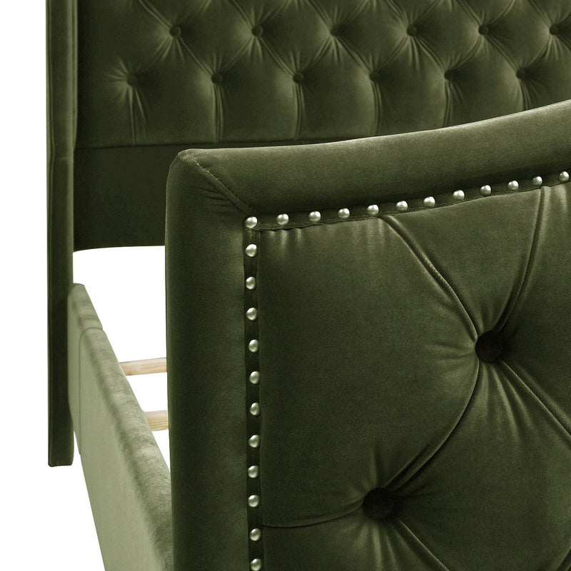 Marcella - Upholstered Shelter Headboard Bed Set