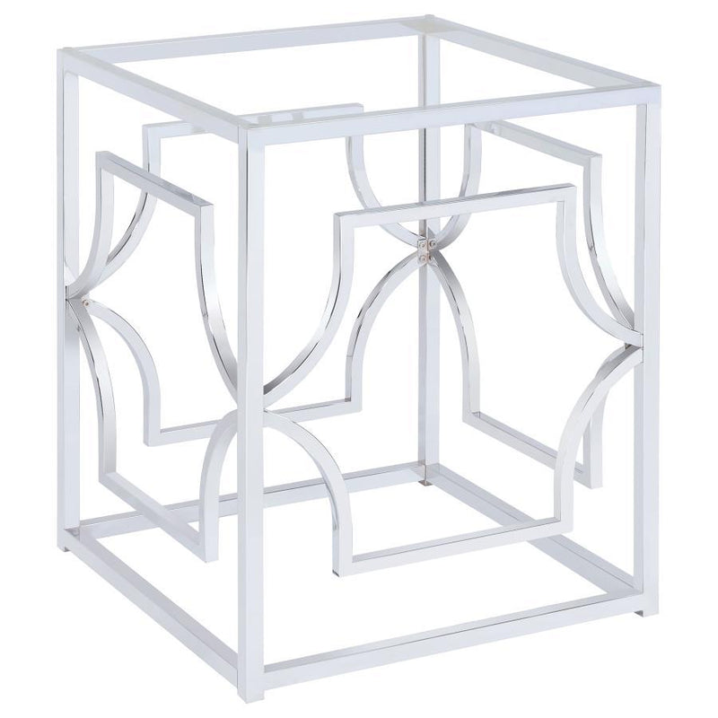 Starlight - Square Metal Dining Table Base - Chrome