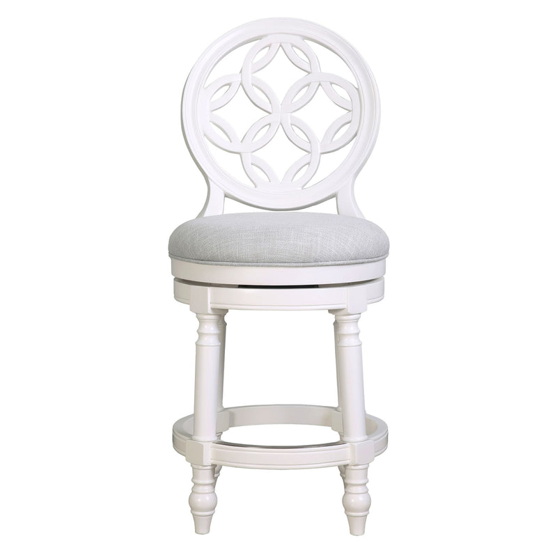 Stool With Back And Swivel Upholstered Seat