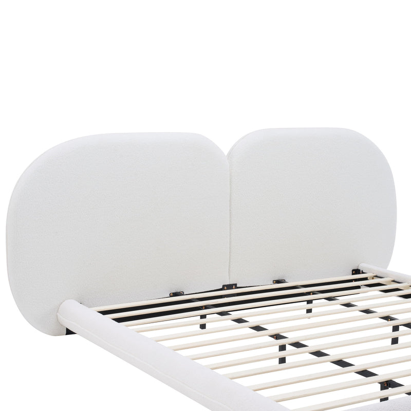 Upholstered Platform Bed With Split Headboard