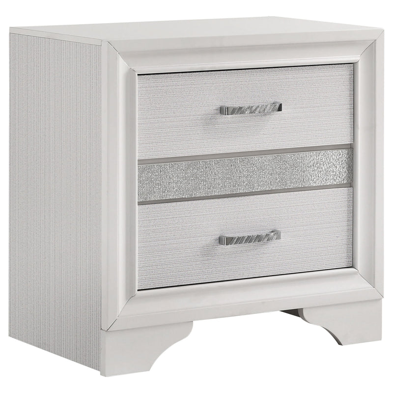 Modern Bedroom Set With Upholstered Headboard And Textured Storage