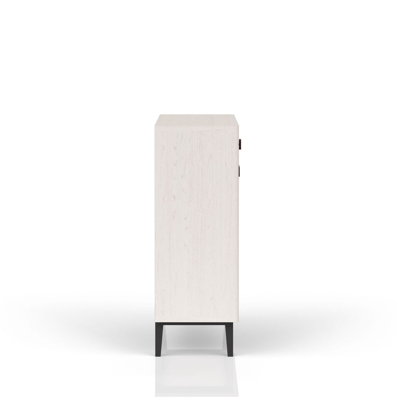 Bar Cabinet With Large Storage - White / Pecan