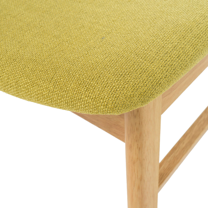 Contemporary Fabric Dining Chair With Wood And Sleek Design - Green