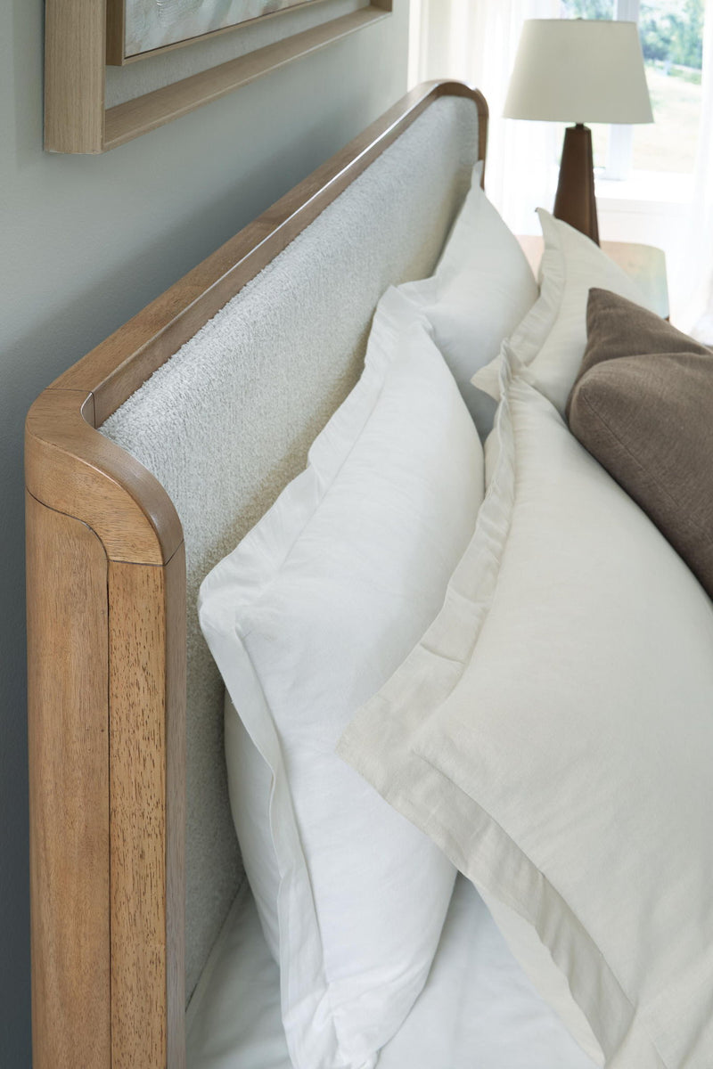 Pamaria - King Upholstered Bed - Light Brown