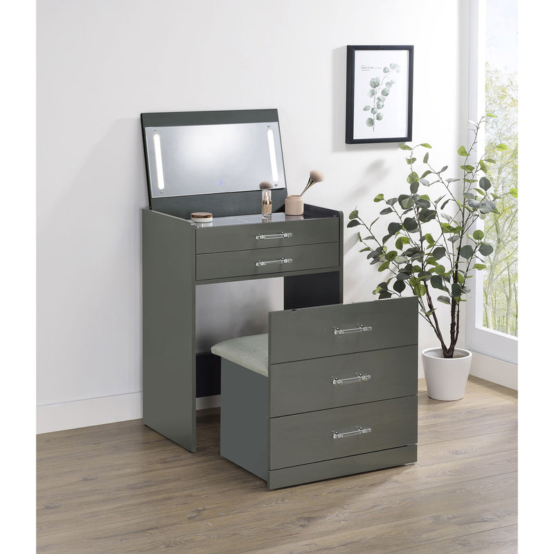 Ayuba - 3 Drawer Makeup Vanity Table With Mirror And Stool