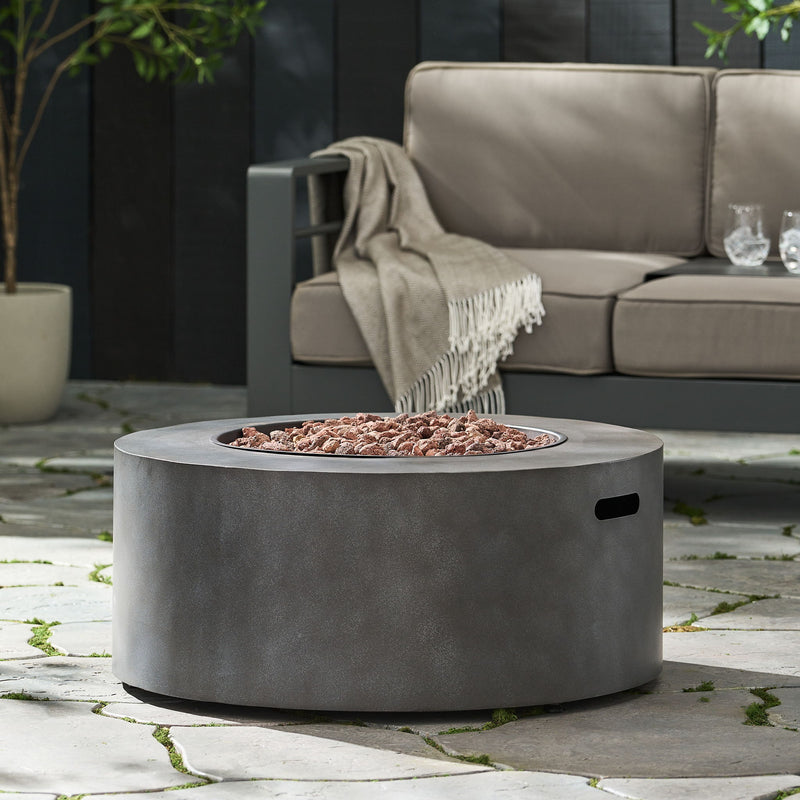 Round Iron Fire Pit With 40, 000 Btu