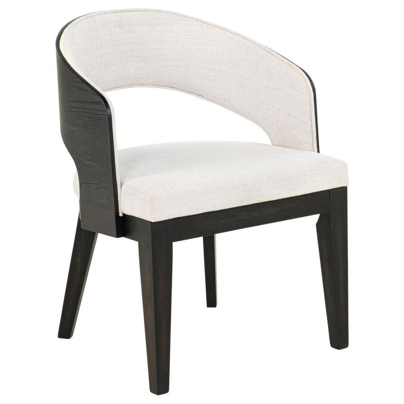 Leandro - 7 Piece Round Dining Table Set - Burnished Black