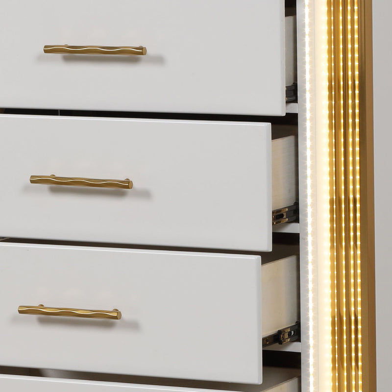 Obsession - 5 Drawer LED Chest - White