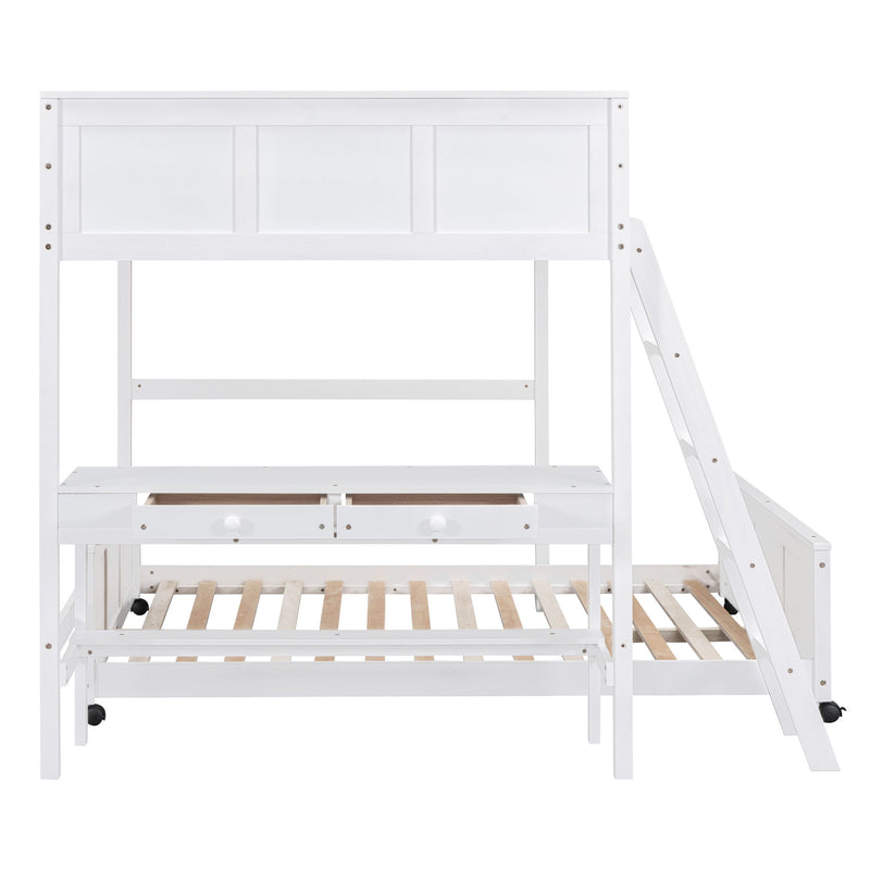 Full Over Full Bunk Bed With Desk