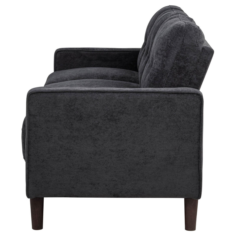 Bowen II Fabric Upholstered Track Arm Sofa Steel Grey