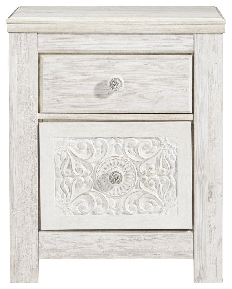 Paxberry - Two Drawer Night Stand - Whitewash