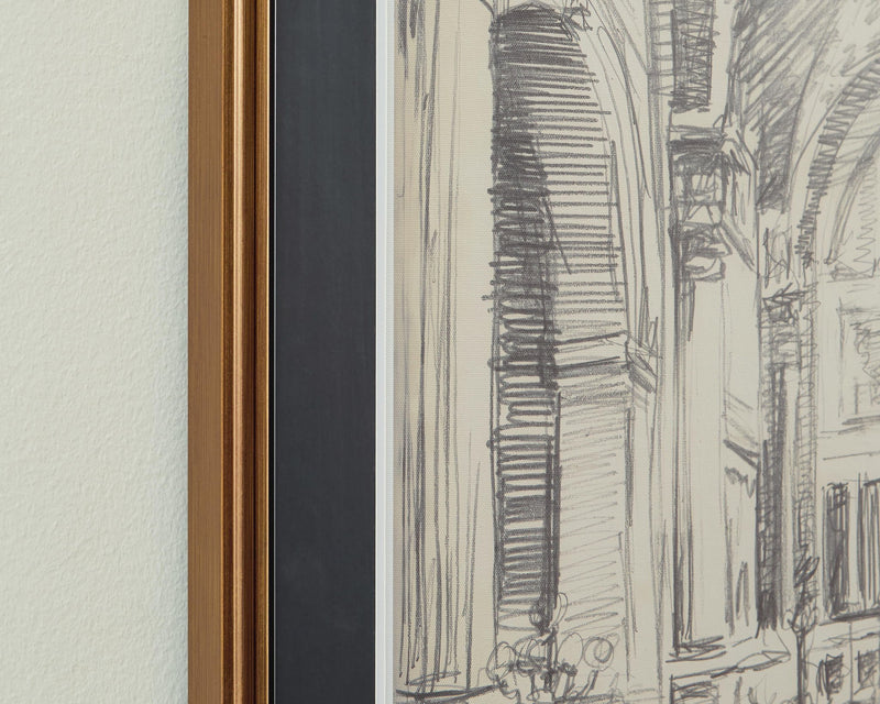 Downyard - Wall Art Set (Set of 2) - Black / Beige