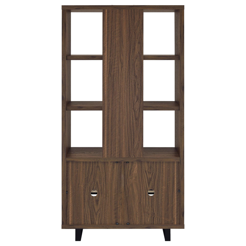 Rodger - 3 Shelf Cabinet Bookcase - Walnut