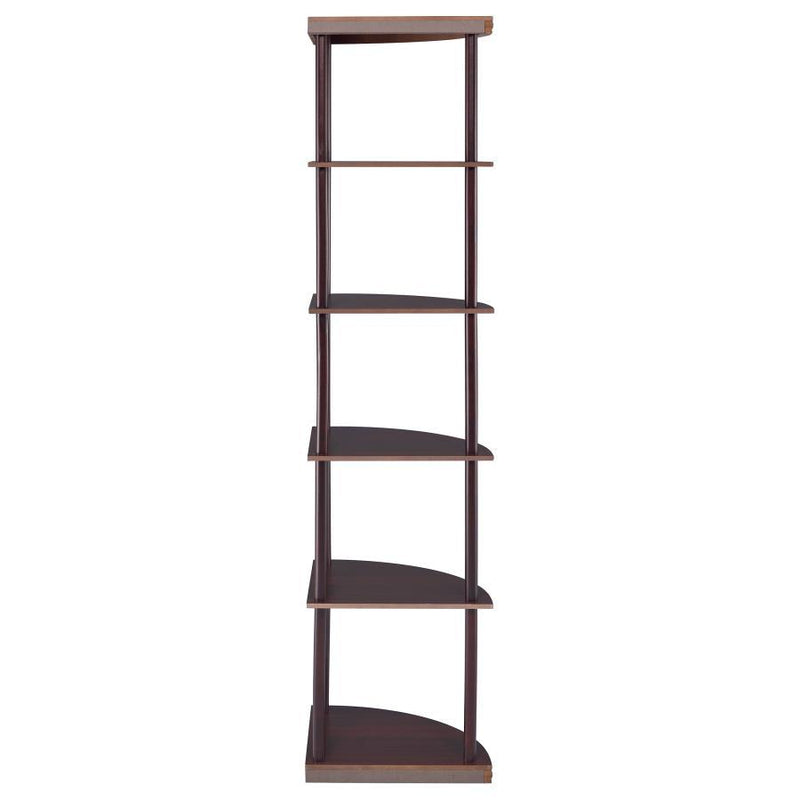 Bonwick - Wood 5-Shelf Corner Bookshelf - Cappuccino