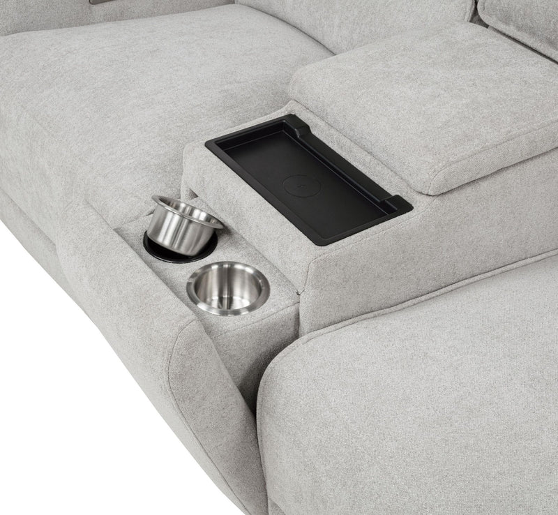 Sylmar 2-piece Chenille Power Reclining Sofa Set Dove Grey