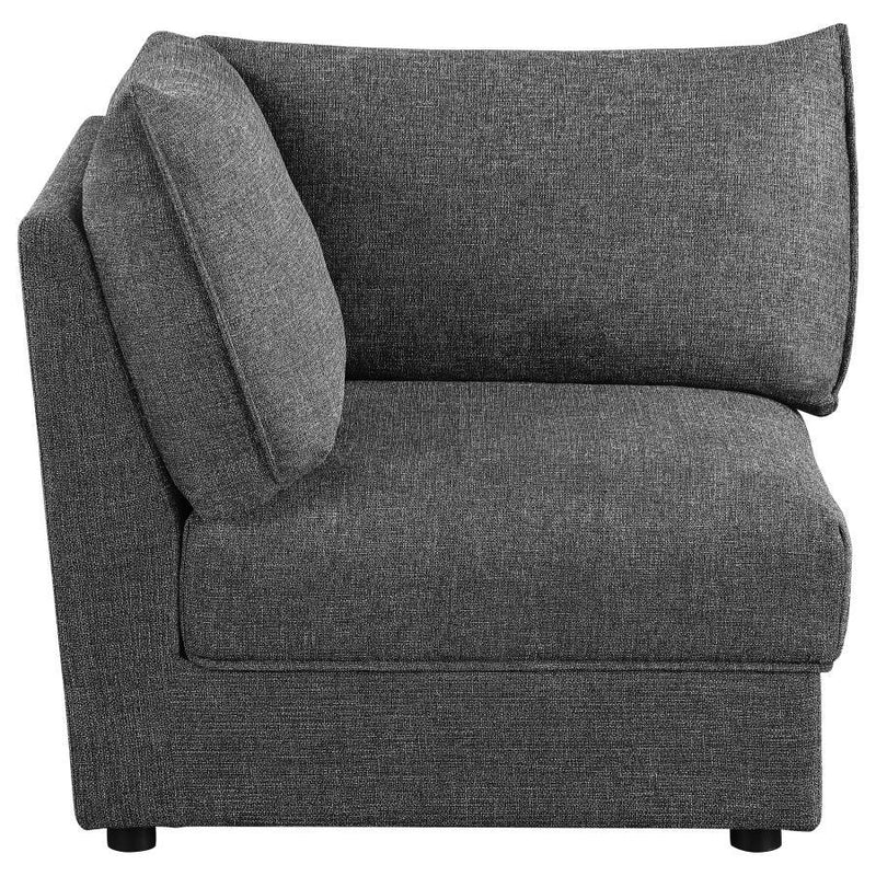 Sasha - Upholstered Corner Chair - Barely Black