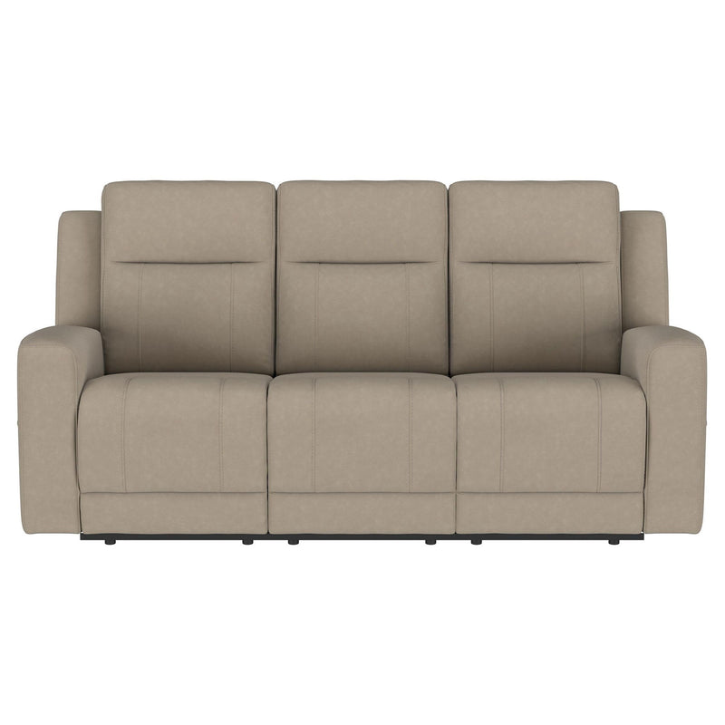 Brentwood 3-piece Upholstered Reclining Sofa Set Taupe