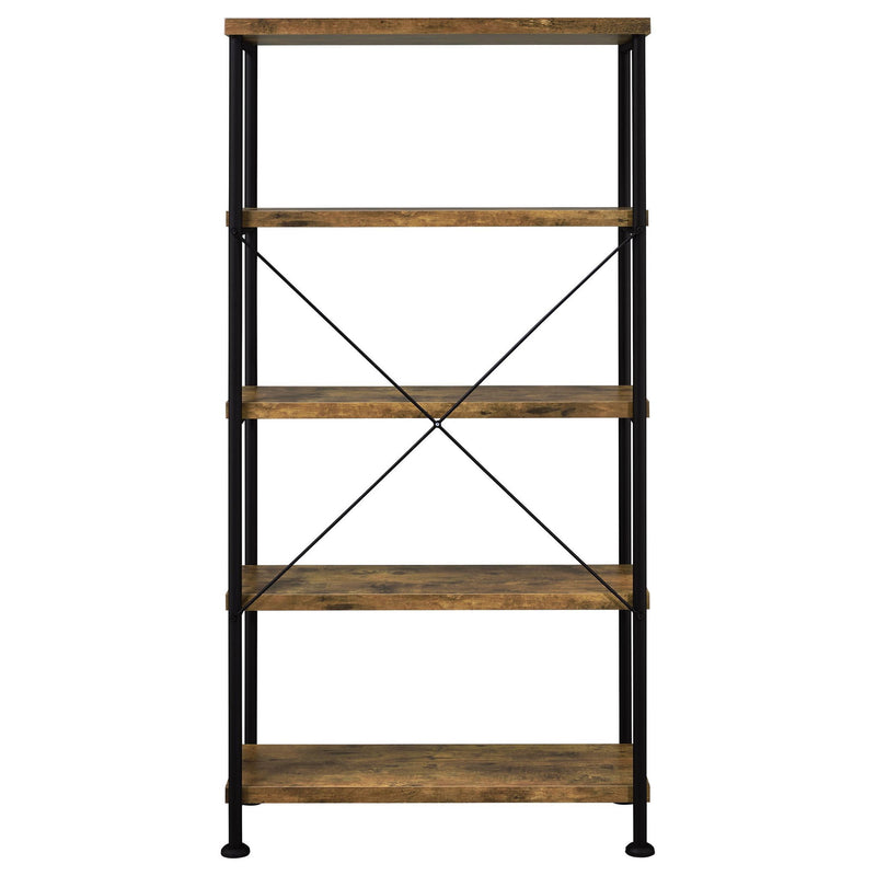 Analiese 2-piece Computer Desk Bookcase Set Rustic Nutmeg