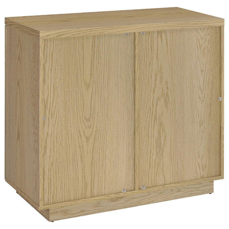 Metro - 2 Door Display Cabinet With Adjustable Shelves - Light Oak